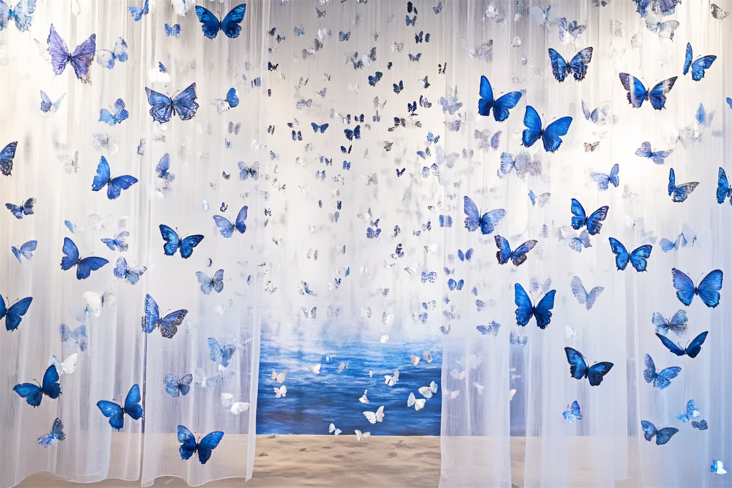 Schmetterlingshintergrund Fliegende blaue Schmetterlinge Sommerhintergrund CSH5-87