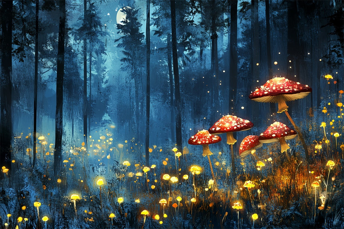 Sommer Backdrops Glühender Pilz Magischer Wald Backdrop CSH5-88