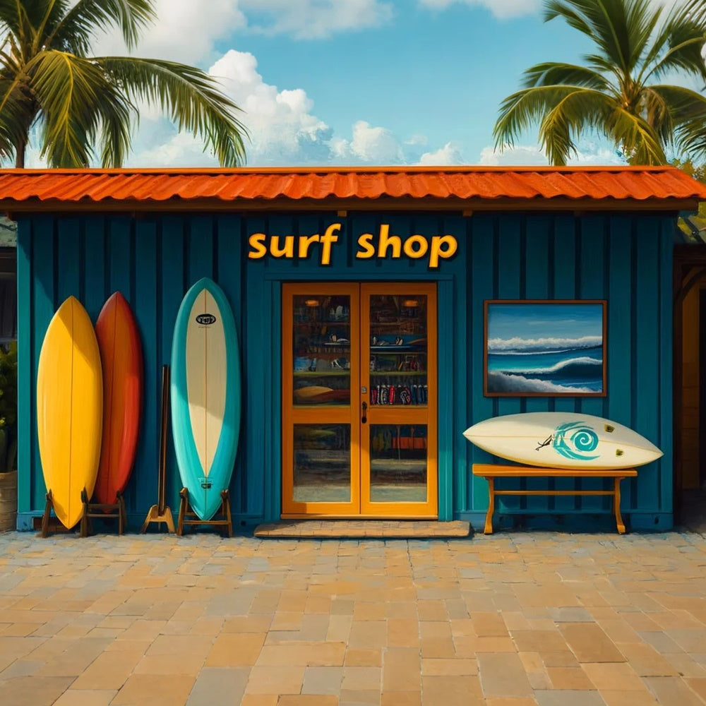 Sommer Backdrops Bunte Surfbretter Strand Shop Hintergrund CSH5-91