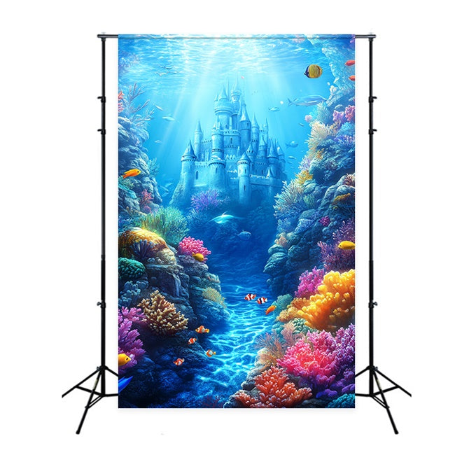 Unterwasser-Hintergrundkulisse Magical Castle Fantasy Sommer-Hintergrundkulisse CSH5-98