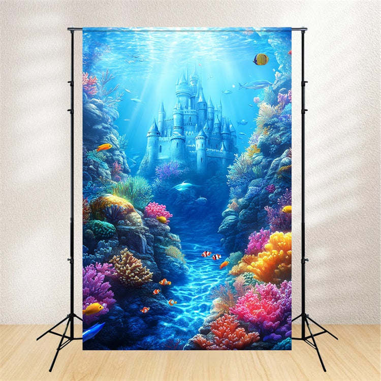 Unterwasser-Hintergrundkulisse Magical Castle Fantasy Sommer-Hintergrundkulisse CSH5-98