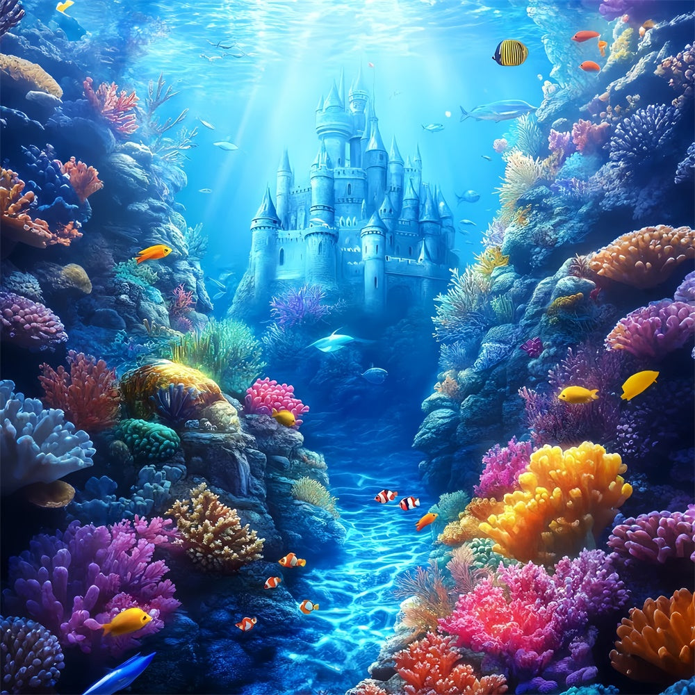 Unterwasser-Hintergrundkulisse Magical Castle Fantasy Sommer-Hintergrundkulisse CSH5-98