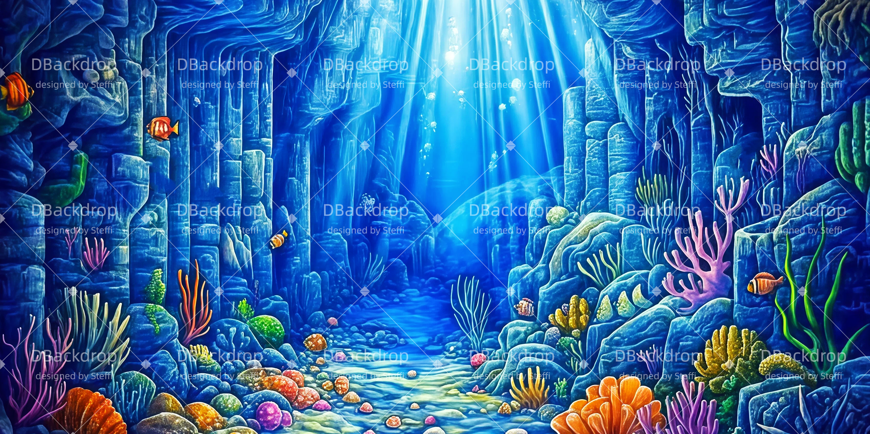 Theater Vorhang Bild Unterwasserwelt Theatervorhang Kinder CSH510-T101