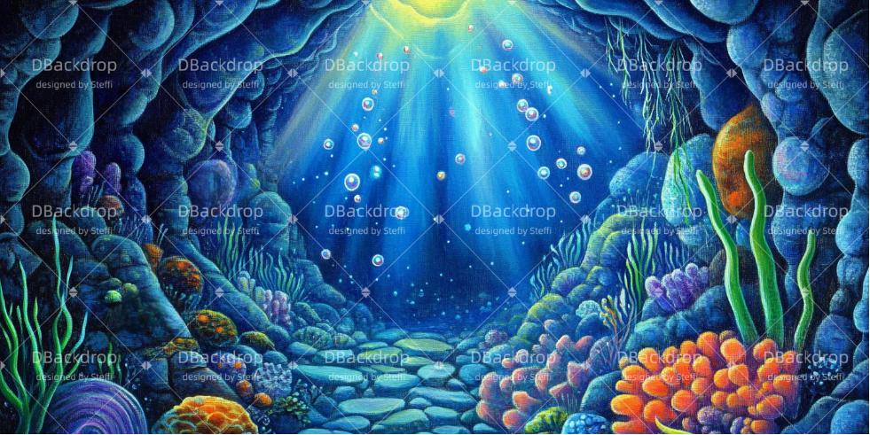 Theater Hintergrund Unterwasserhöhle Theatervorhang CSH510-T102