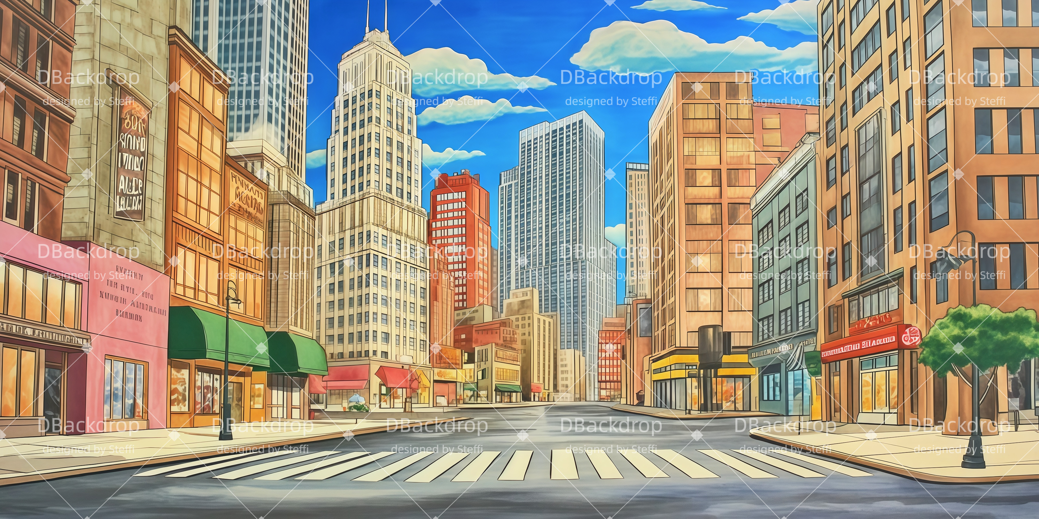 Performance-Hintergründe „Daytime NYC Street“ Große Bühnenhintergründe CSH510-T28