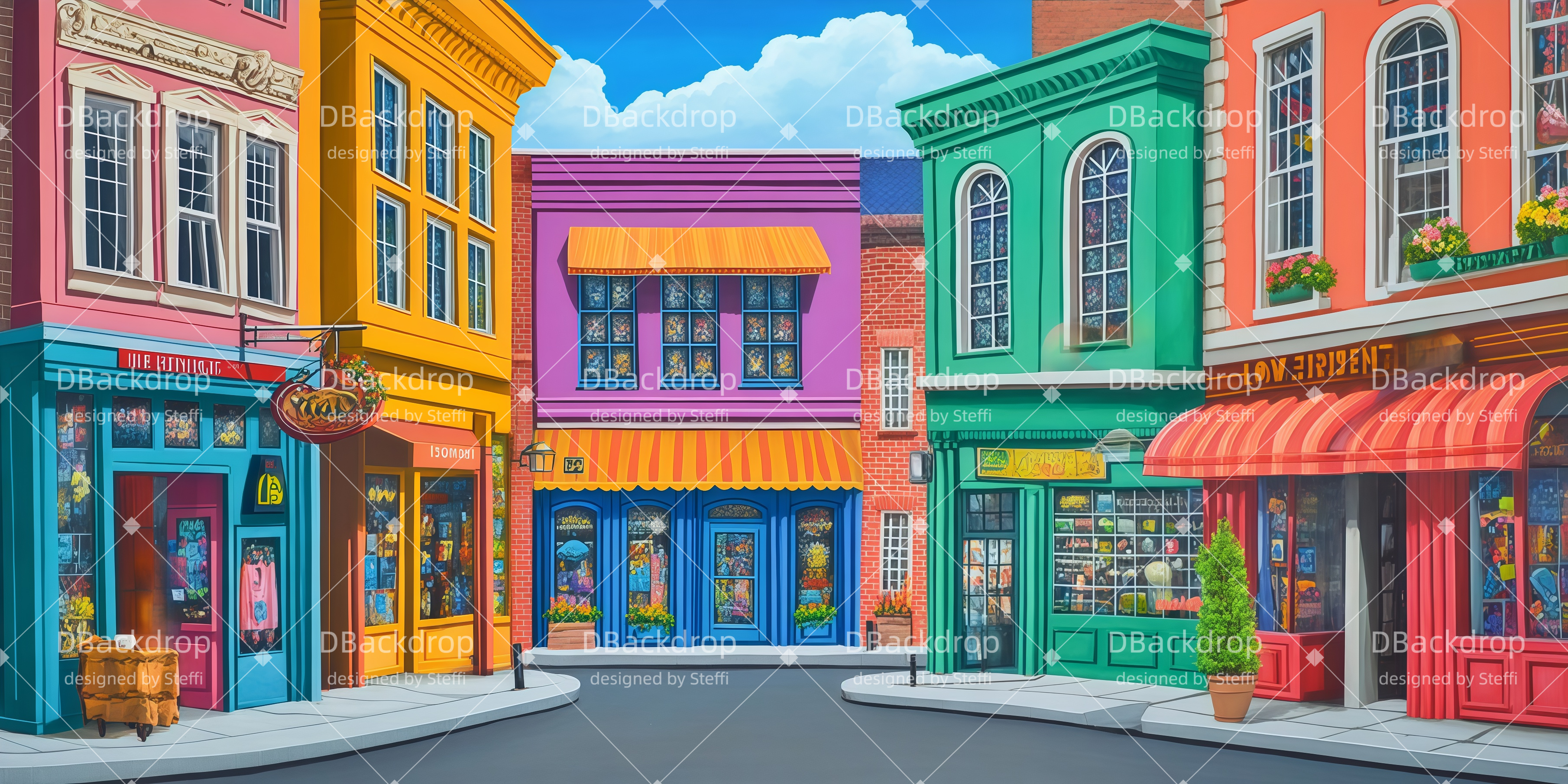 Tanzaufführung Hintergrund „Einkaufsstraße“ Theaterbühnenhintergrund CSH510-T30