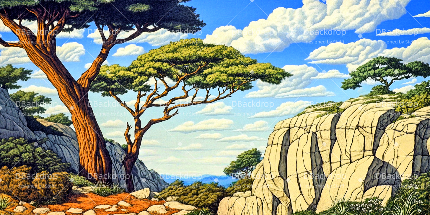 Bühne Theatervorhang Jungle Canyon Theaterwand CSH510-T96