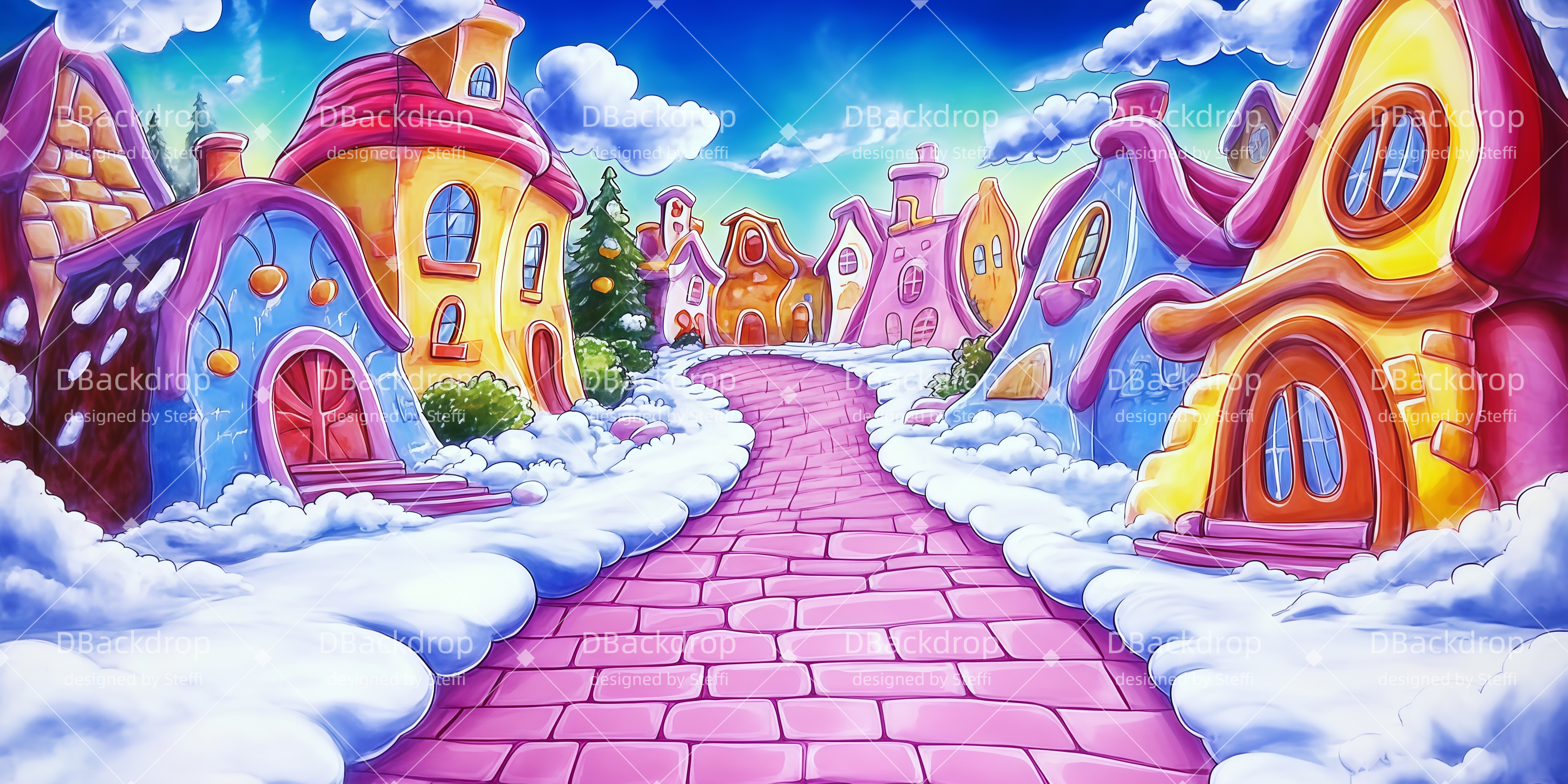 Hintergrund Theater Vorhang Winter in Whoville Backdrops Theater CSH511-T13