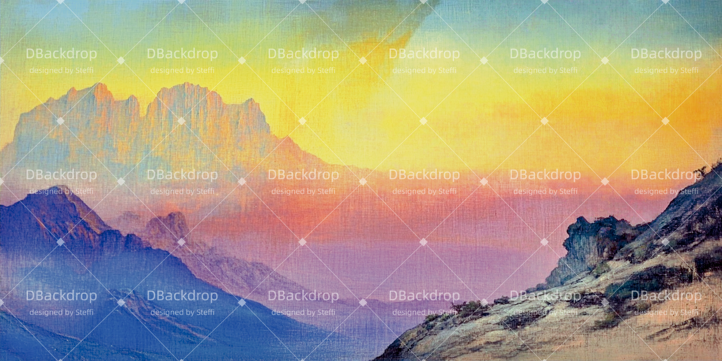 Theater Vorhang Wüste Sonnenaufgang Bühnenhintergrund beim Theater CSH511-T76