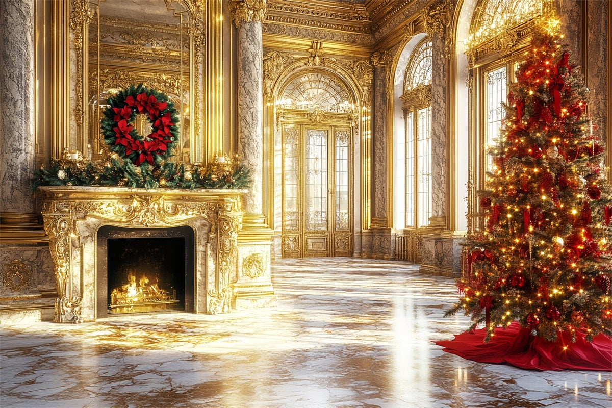 Vintage Christmas Backdrop Opulent Royal Palace Foto Hintergrund CSH57-103