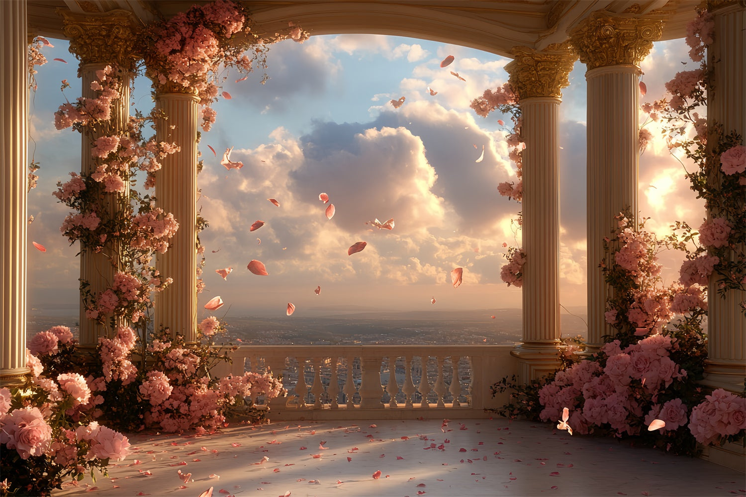 Barock Backdrop Blütenhimmel Balkon Vintage Studio Hintergrund CSH57-120