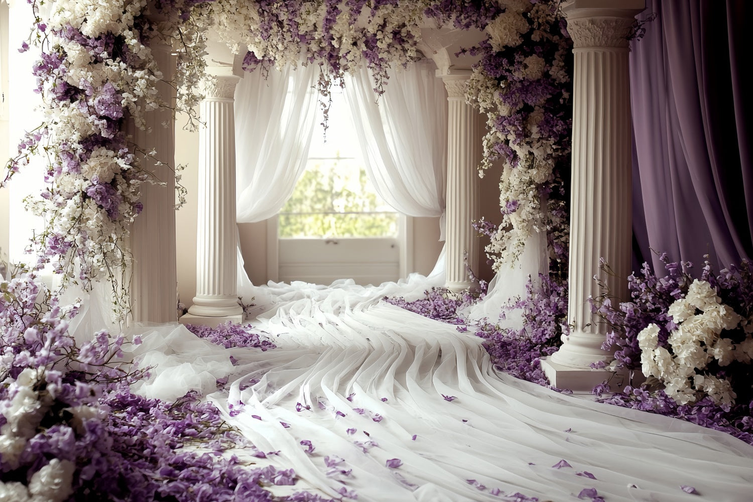 Klassischer Backdrop Violetter Traum Eingang Foto Hintergrund Vintage CSH57-122