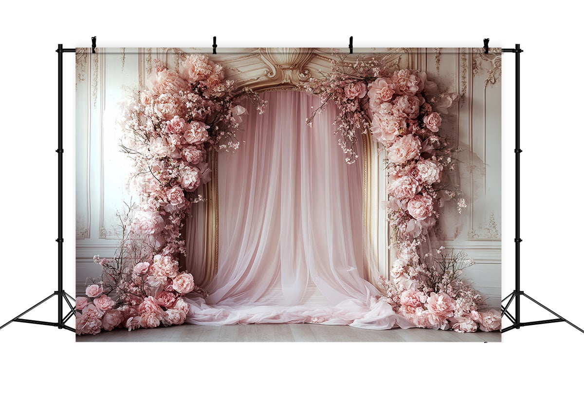 Rokoko Backdrops Blush Blüte Vorhang Vintage Fotohintergrund CSH57-129