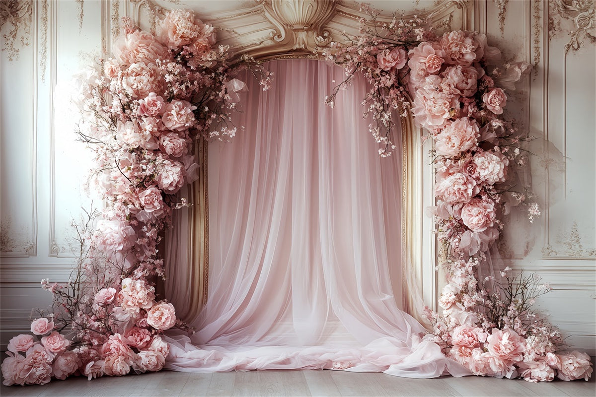 Rokoko Backdrops Blush Blüte Vorhang Vintage Fotohintergrund CSH57-129