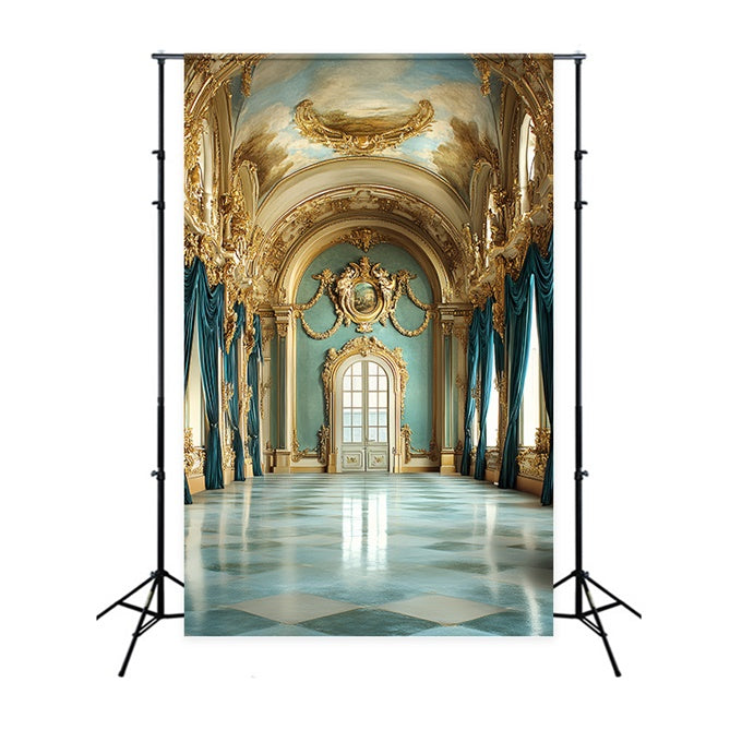 Vintage Fotokulissen Barock Himmel Palast Hintergrund CSH57-137