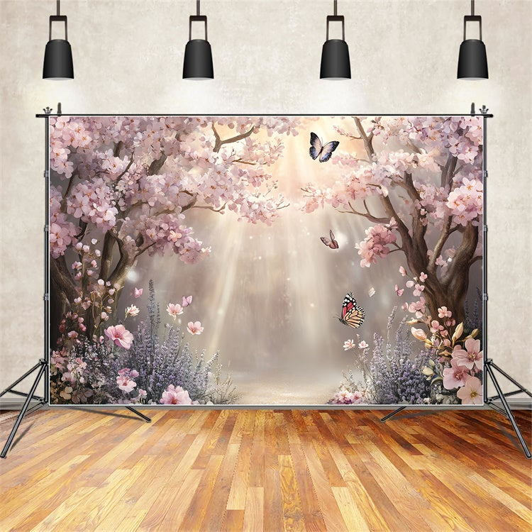 Wald Fotohintergrund Kirschblüte Glühender Backdrops CSH57-167