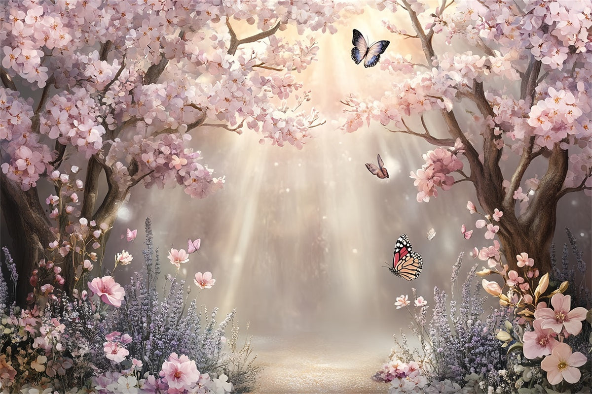 Wald Fotohintergrund Kirschblüte Glühender Backdrops CSH57-167