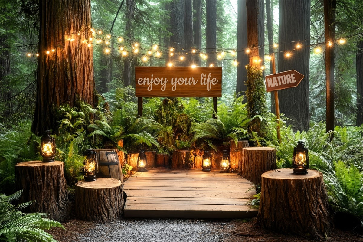 Wald Fotokulisse Woodsy Laterne Lounge Fotohintergrund CSH57-168