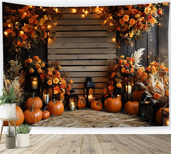 Herbst-Hintergrundbilder Rustikale Ernte-Kerzenlicht-Hintergrundbilder CSH57-187
