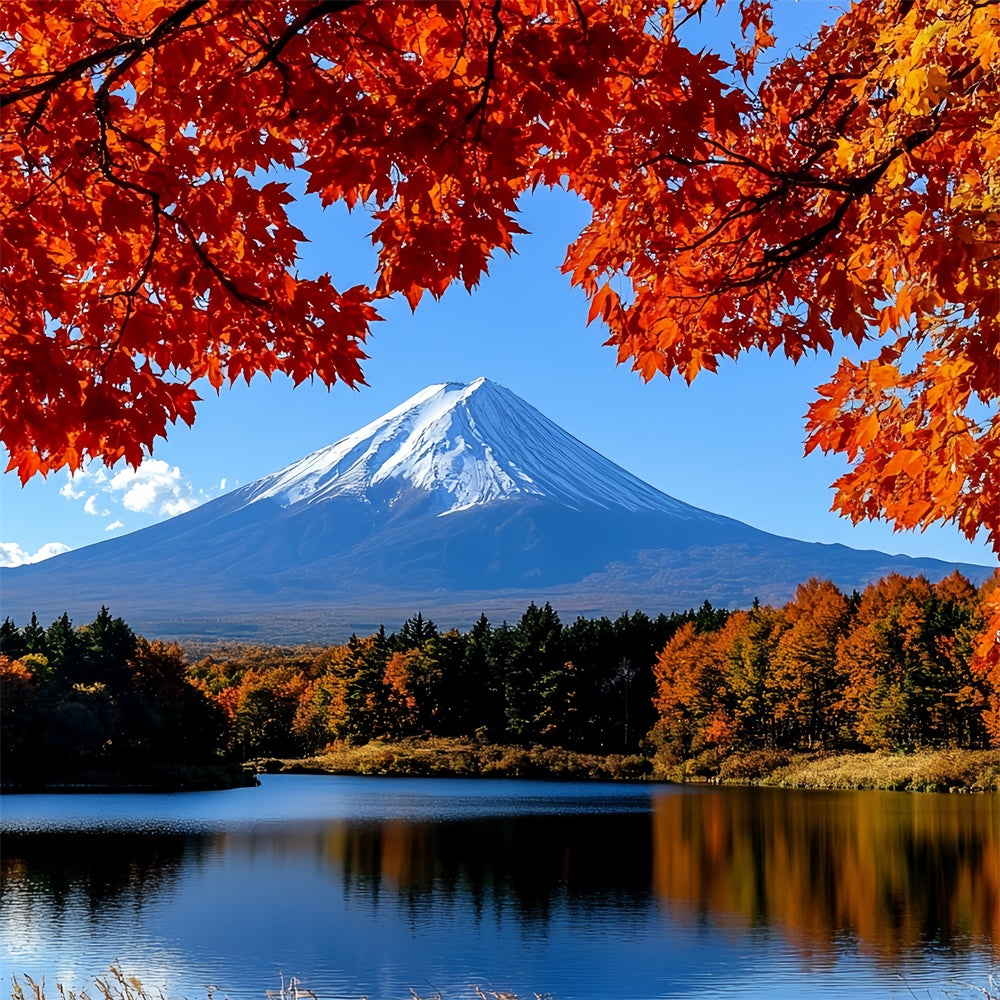 Herbst Fotoshooting Hintergrund Ahorn Ruhige Bergkulisse CSH57-191