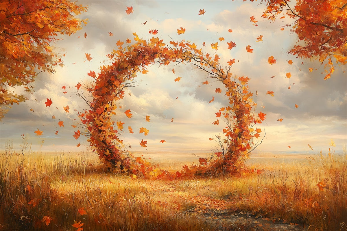 Herbstblätter Backdrop Wiese Falling Leaves Ring Backdrop CSH57-193