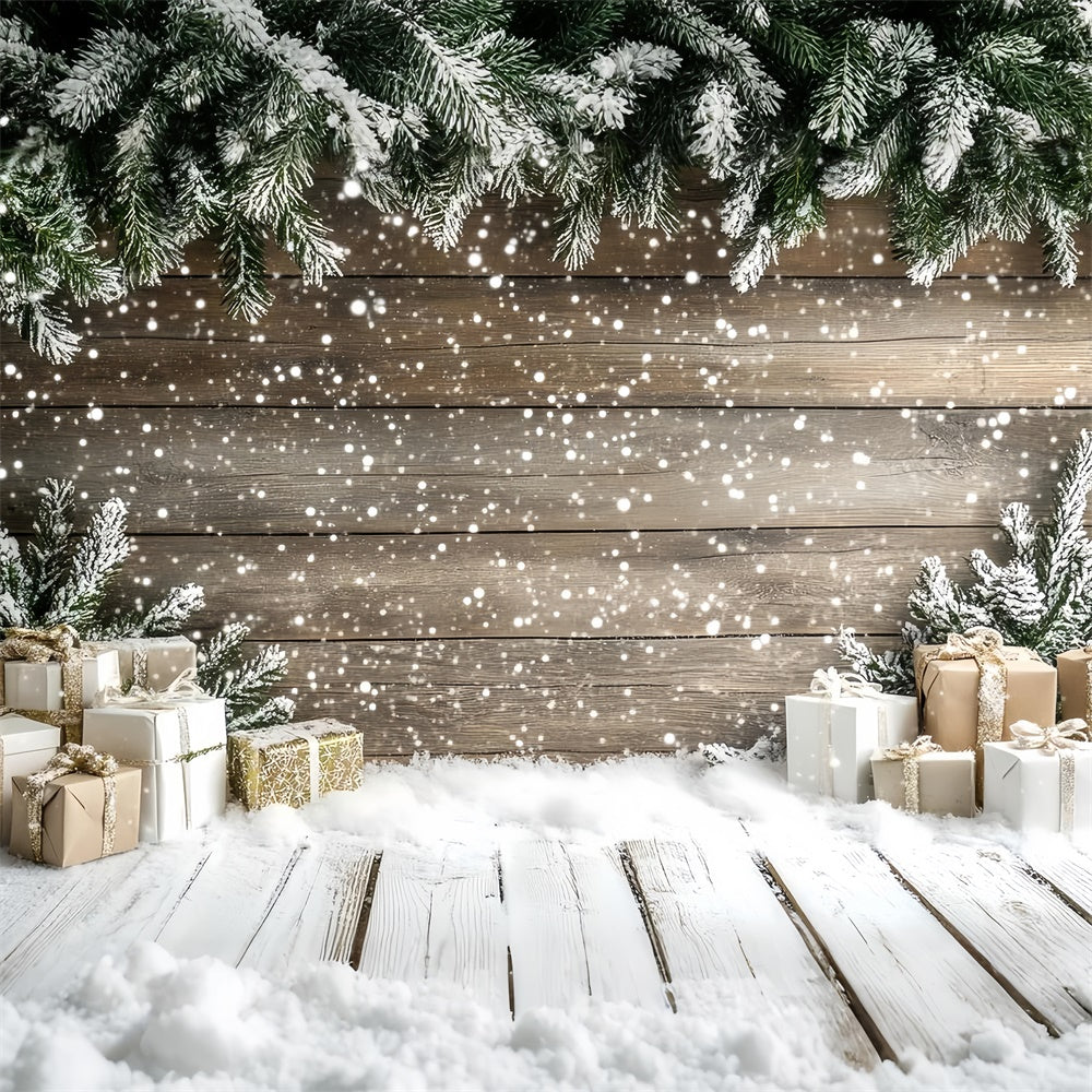 Winter Fotohintergrund Holzwand Urlaub Geschenk Hintergrund CSH57-207