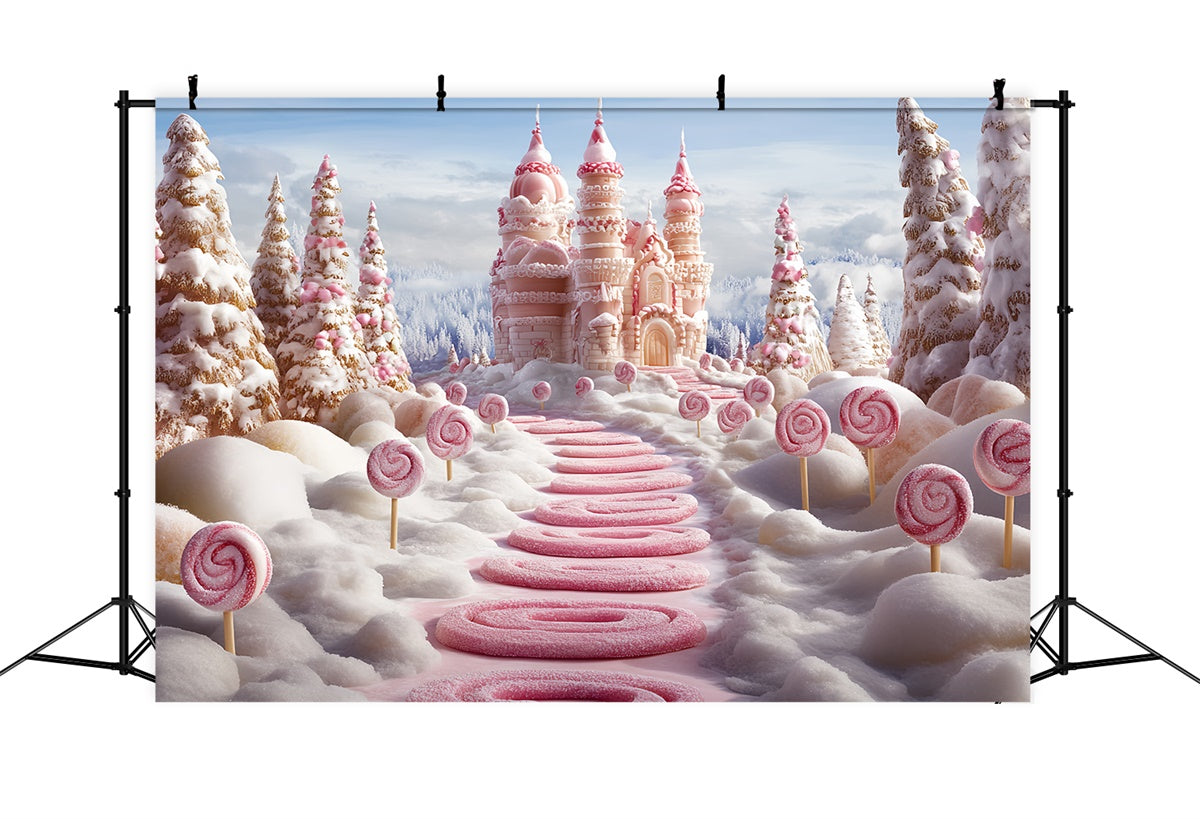 Winter Backdrop Zuckerstange Winterschloss Backdrop CSH57-208