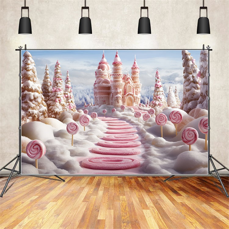 Winter Backdrop Zuckerstange Winterschloss Backdrop CSH57-208