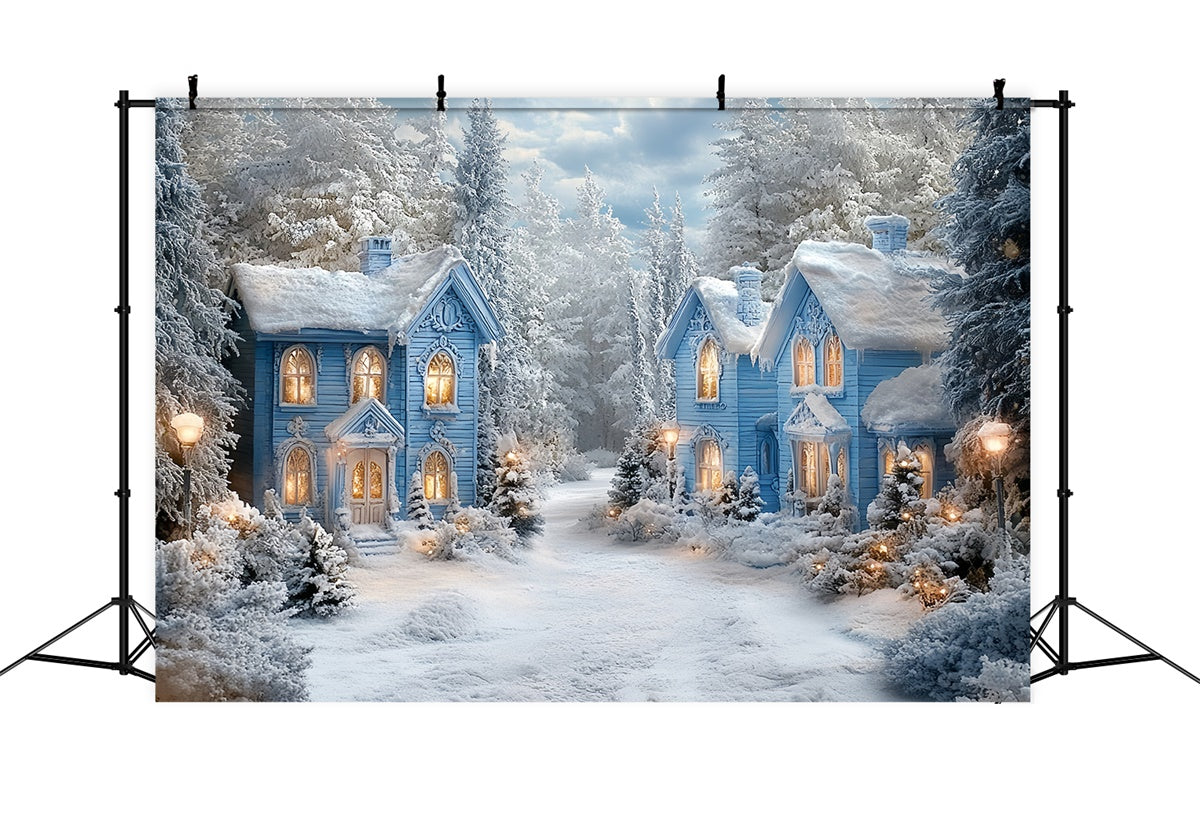 Winter Wonderland Backdrop Schnee Winterhäuschen Backdrop CSH57-228