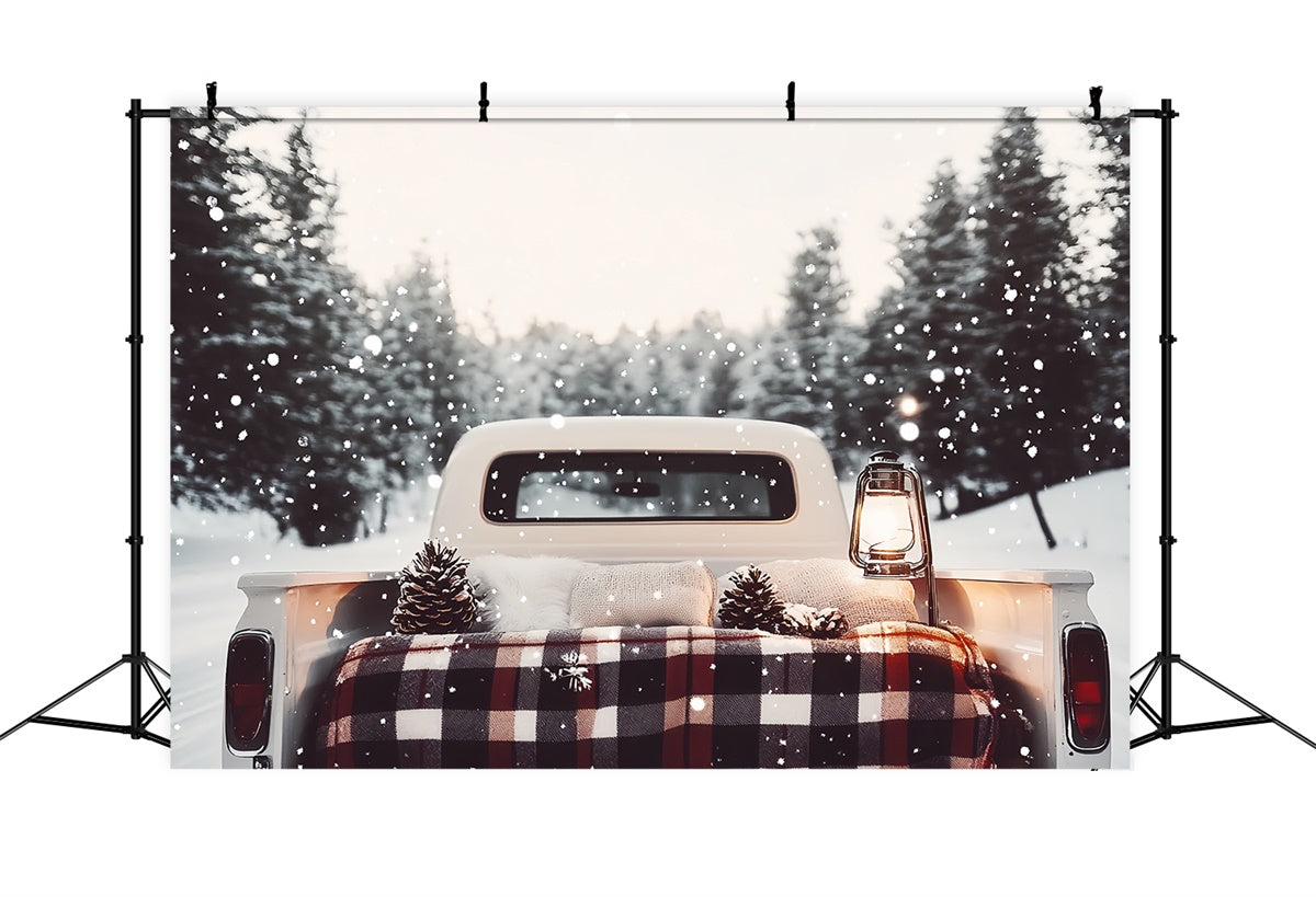 Winter Backdrop Fotografie Rustic Truck Snow Backdrop CSH57-235