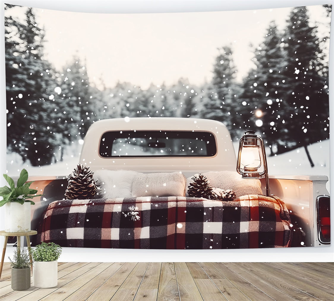 Winter Backdrop Fotografie Rustic Truck Snow Backdrop CSH57-235