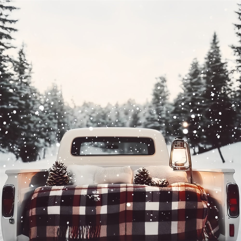 Winter Backdrop Fotografie Rustic Truck Snow Backdrop CSH57-235