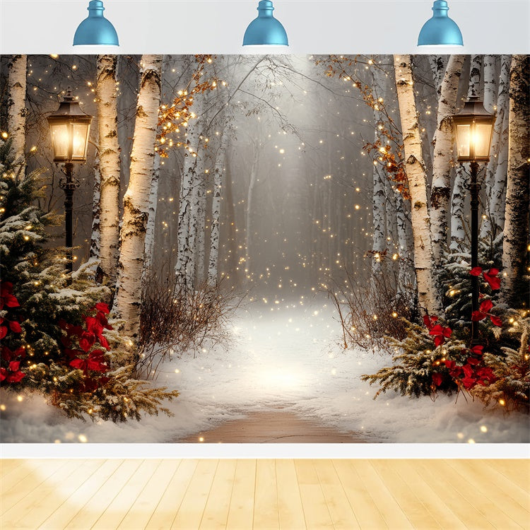 Winterszene Hintergrundkulisse Holiday Twilight Birch Backdrop CSH57-237