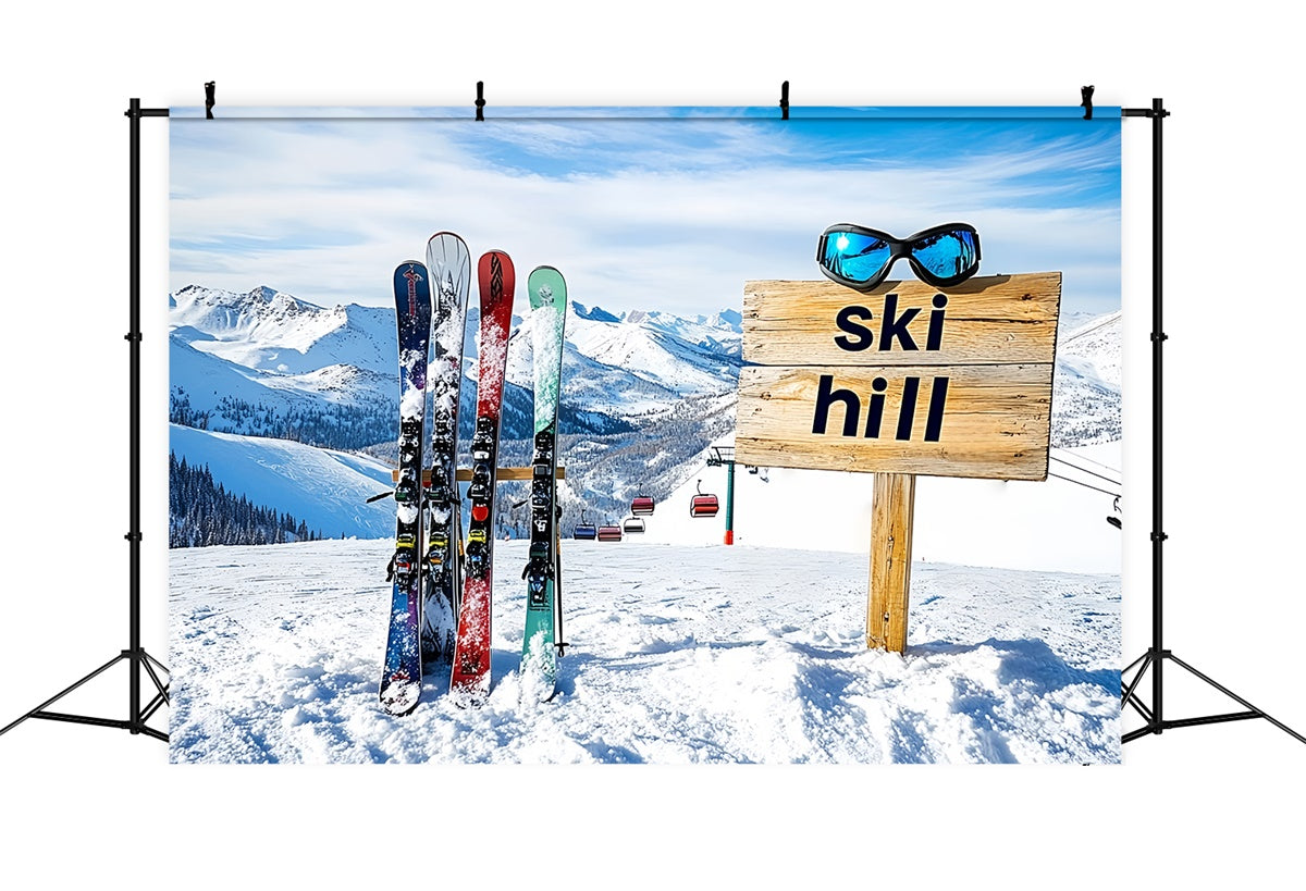 Verschneite Bergkulisse Alpine Skisportkulisse CSH57-239