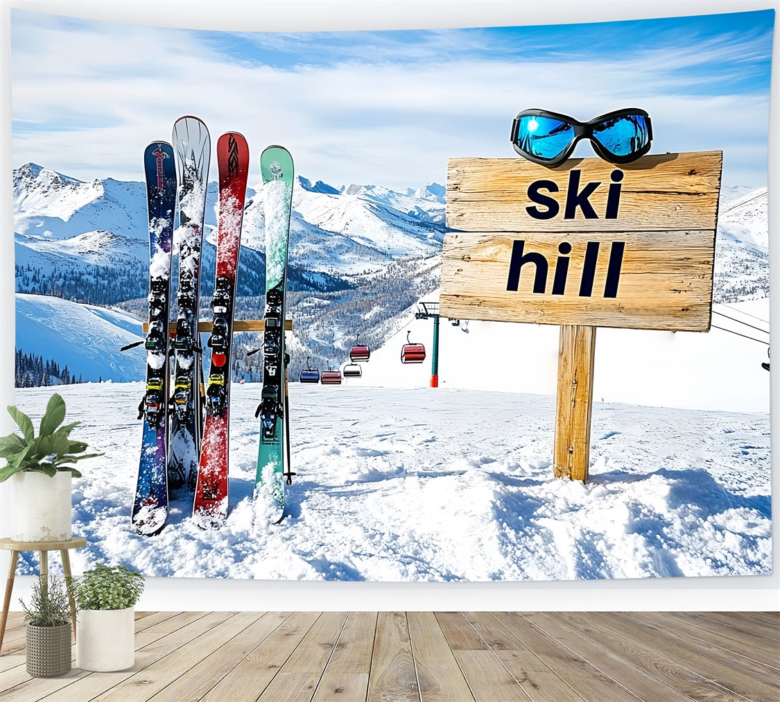 Verschneite Bergkulisse Alpine Skisportkulisse CSH57-239