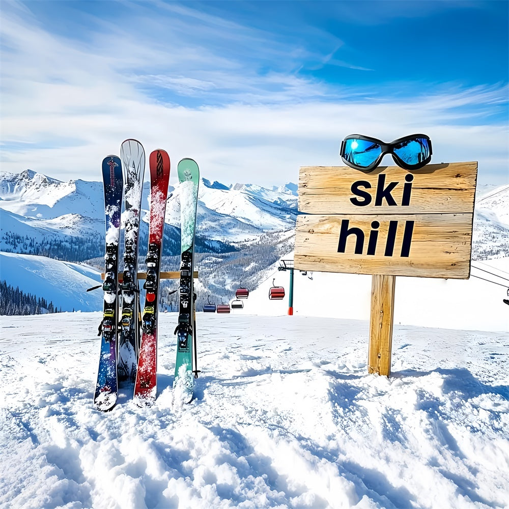 Verschneite Bergkulisse Alpine Skisportkulisse CSH57-239
