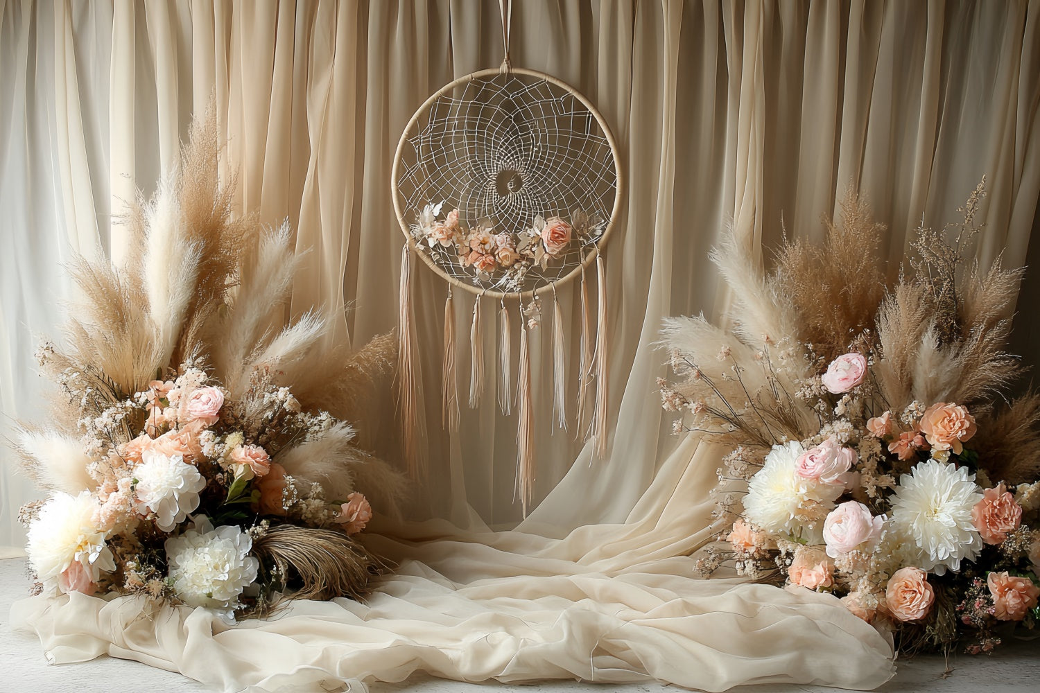 Bohemian Style Backdrop Blush Whisper Floral Foto Hintergrund CSH57-300