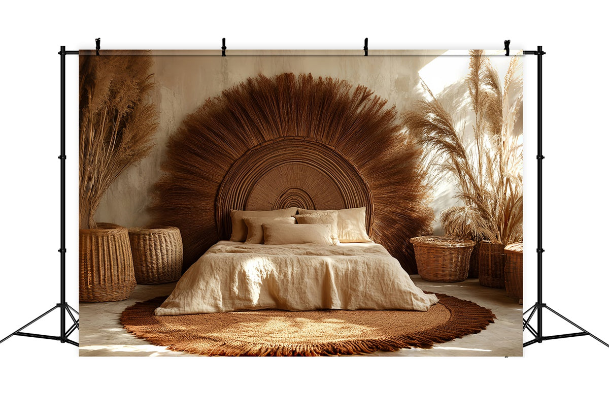 Böhmische Kulisse Rattan Sunburst Retreat Foto Hintergrund CSH57-304