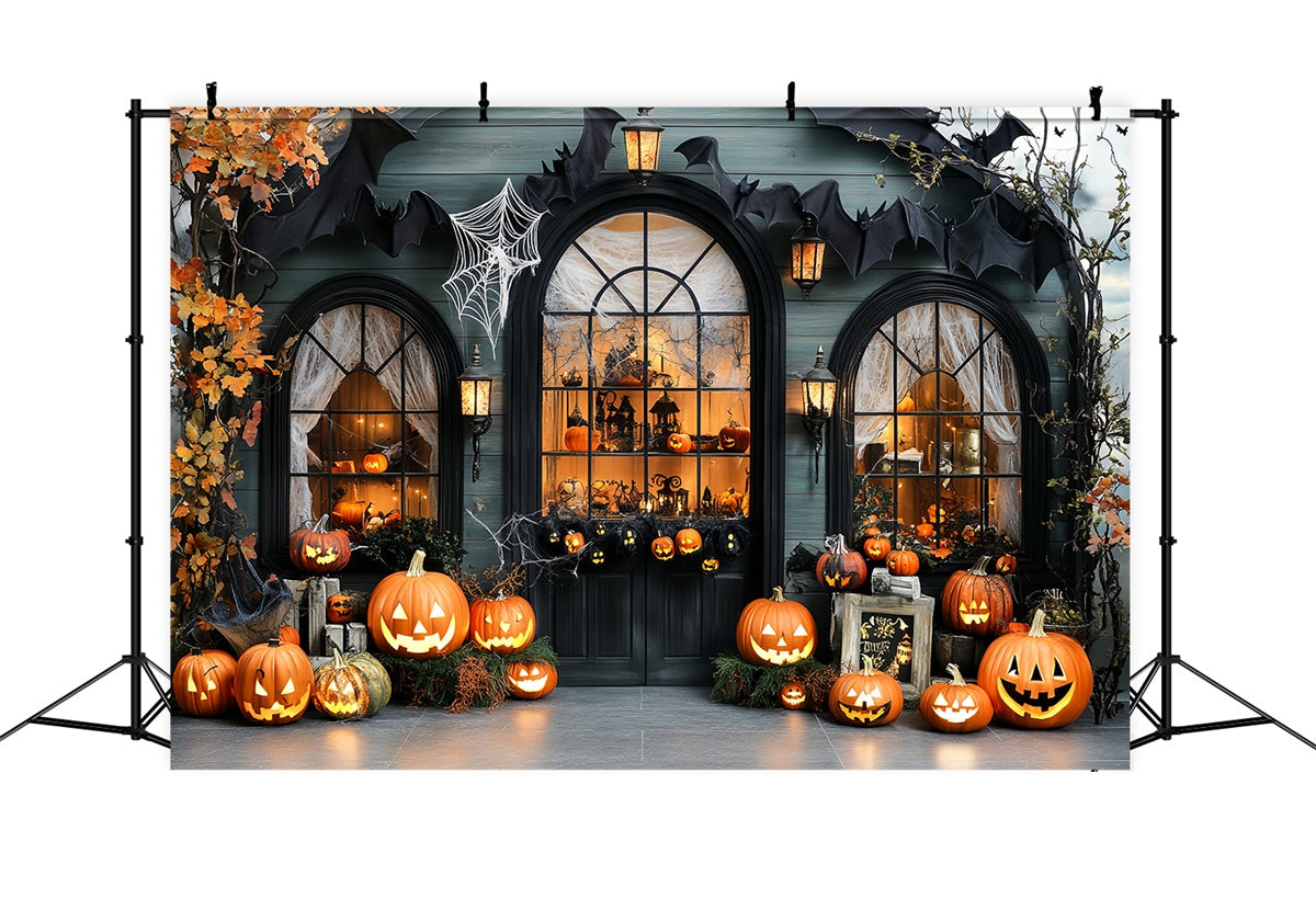 Halloween-Hintergrund für Fotos Kürbis Fenster Glühen Hintergrund CSH57-64