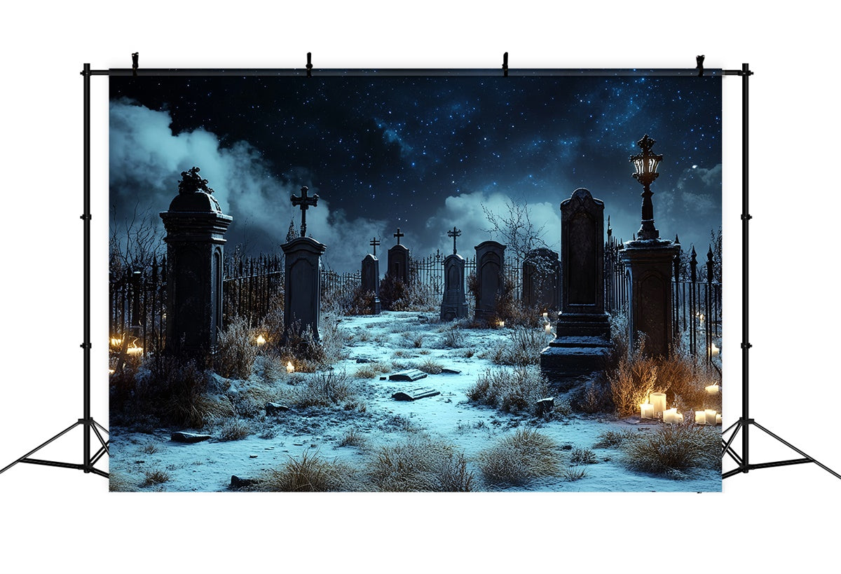 Halloween-Friedhof-Kulisse Sternenlicht-Friedhof-Stille-Kulisse CSH57-66