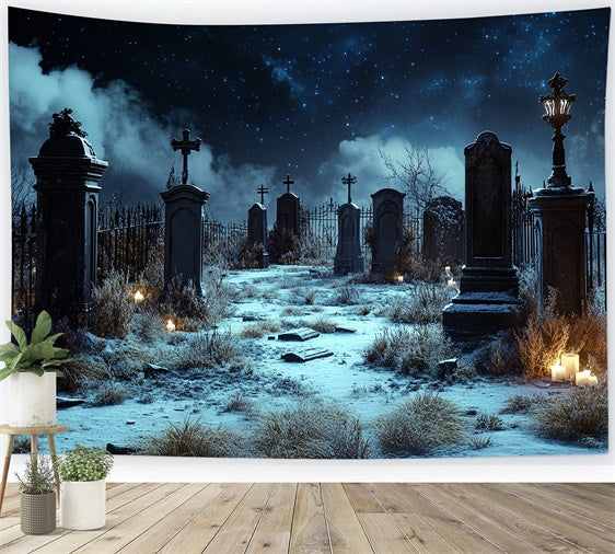 Halloween-Friedhof-Kulisse Sternenlicht-Friedhof-Stille-Kulisse CSH57-66