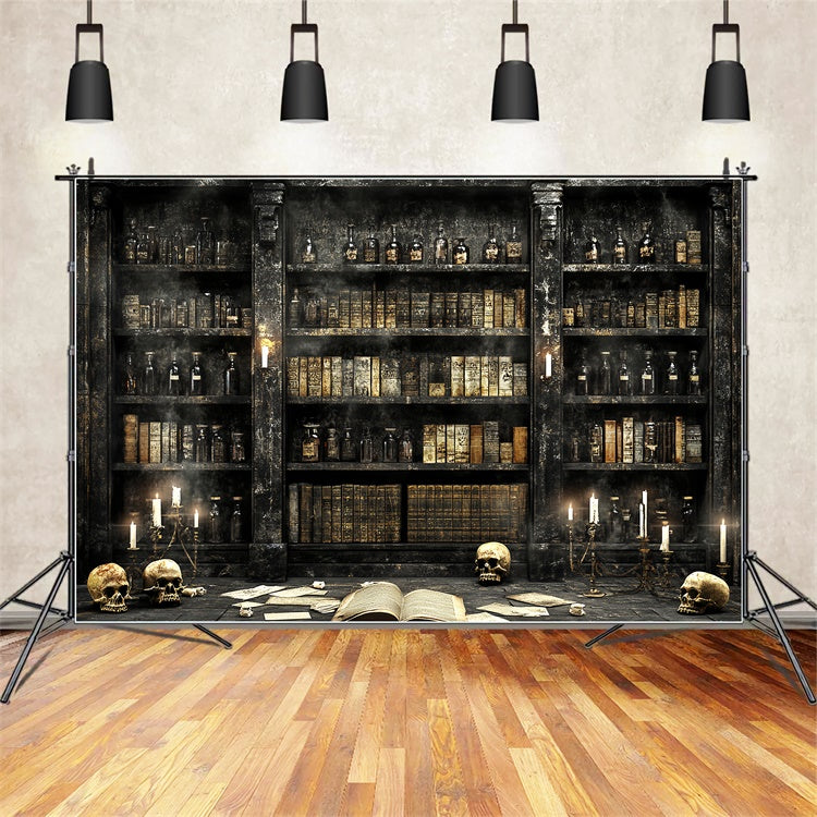Gespenstische Halloween-Hintergrundkulisse Trankopfer Bibliothek Hintergrund CSH57-71