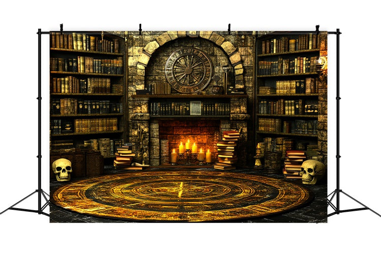 Gruselige Halloween Backdrops Feuerschein Zauberkammer Backdrop CSH57-72