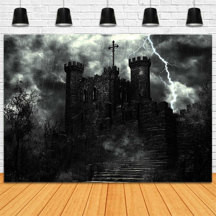 Halloween Backdrops Blitzschlag Spukschloss Backdrop CSH57-73