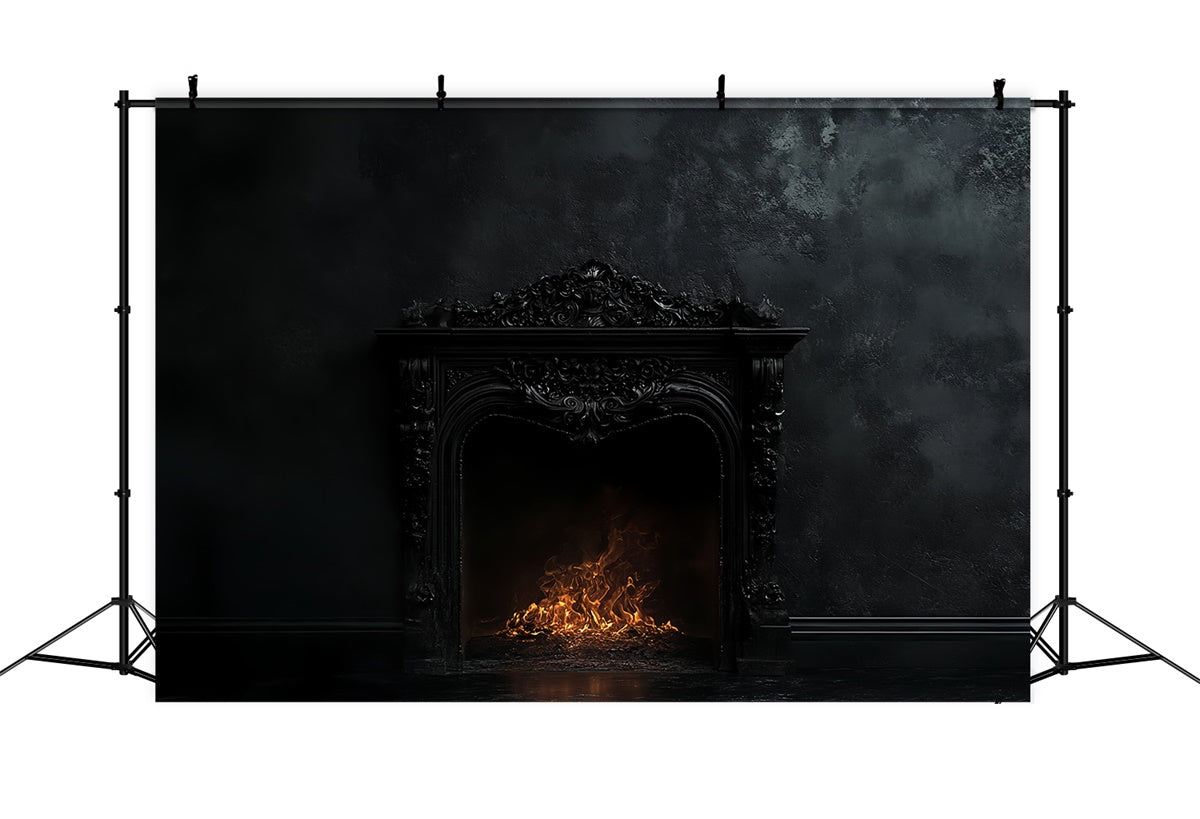 Vintage Studio Hintergrund Mitternachtsflamme Kaminsims Hintergrund CSH57-93