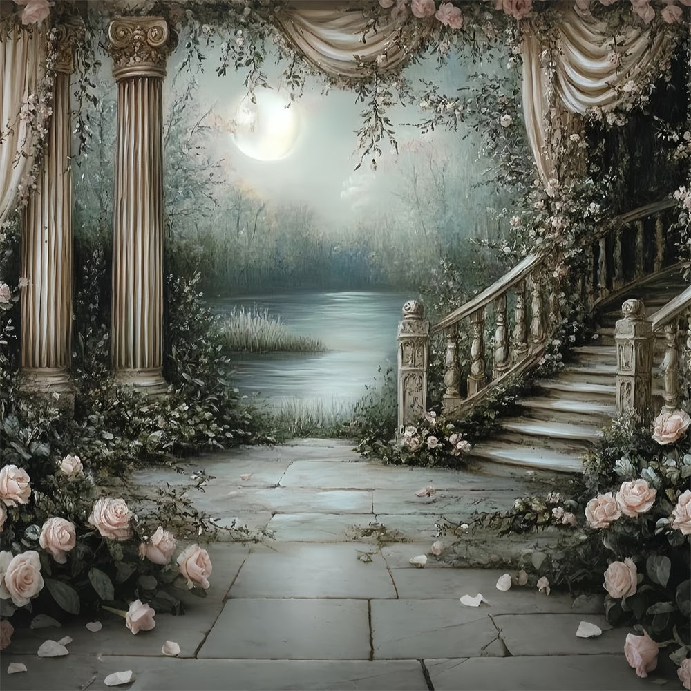 Backdrop Vintage Verzauberter mondbeschienener Garten Foto Hintergrund CSH57-95