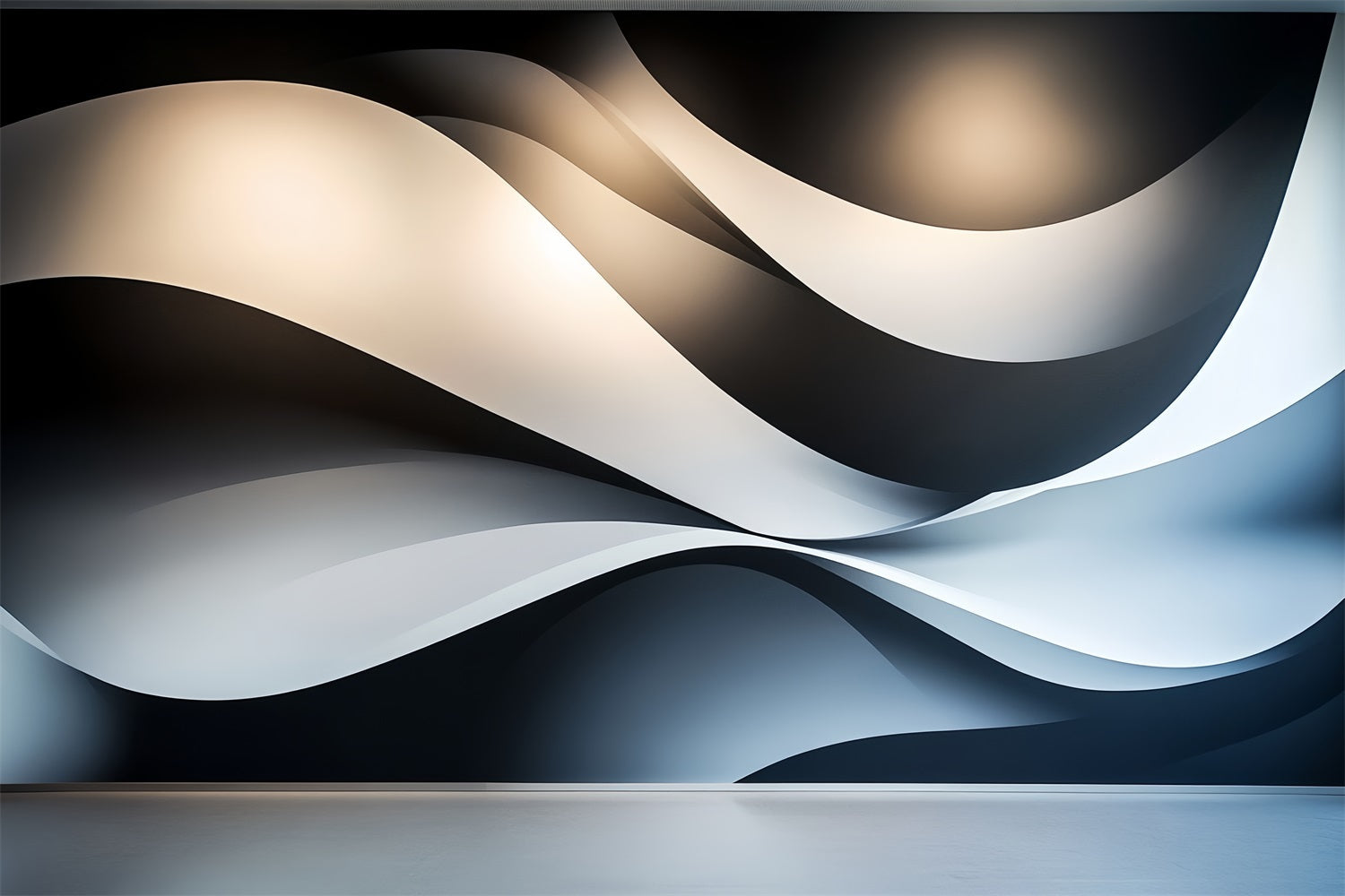 Coole Studio Hintergründe Monochrome fließende Wellenlagen Abstrakter Foto Hintergrund CSH58-151