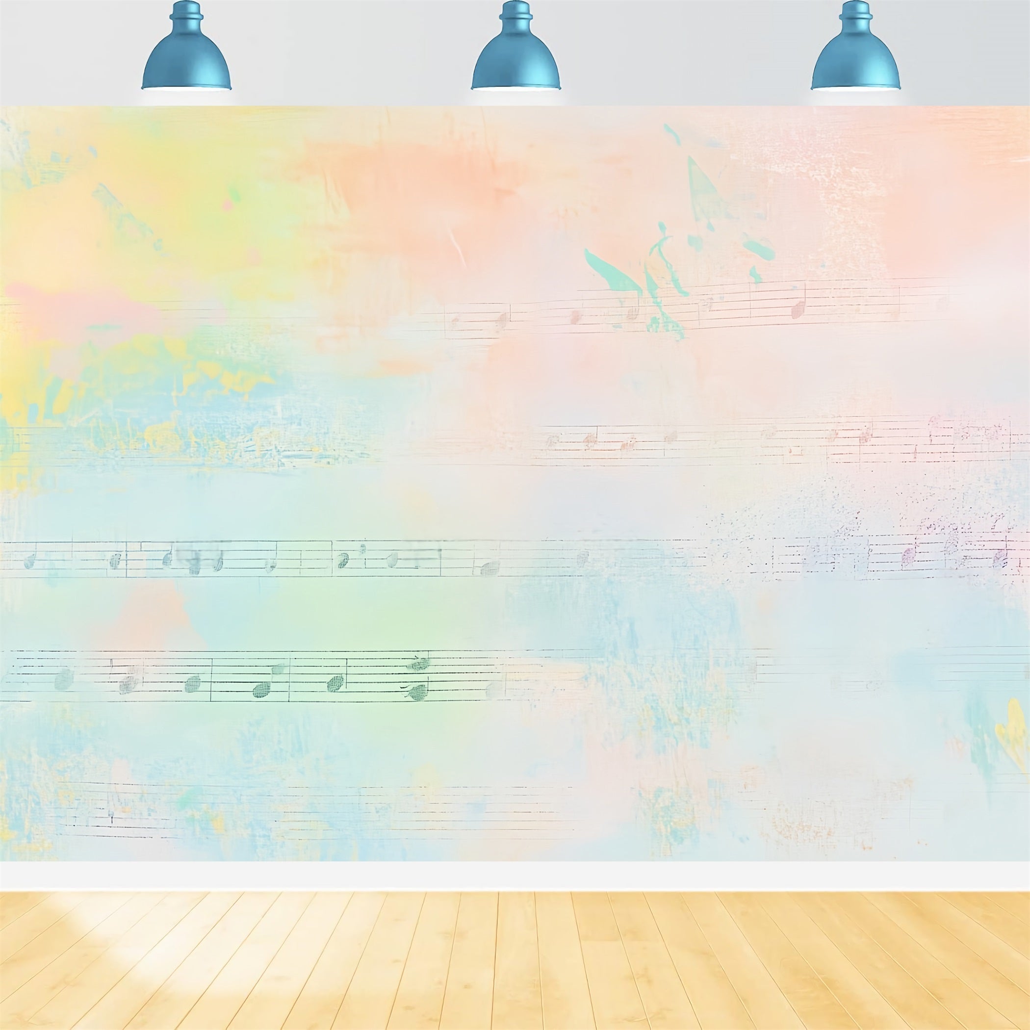 Watercolor Backdrop Pastel Music Note Texture Abstract Backdrops CSH58-191