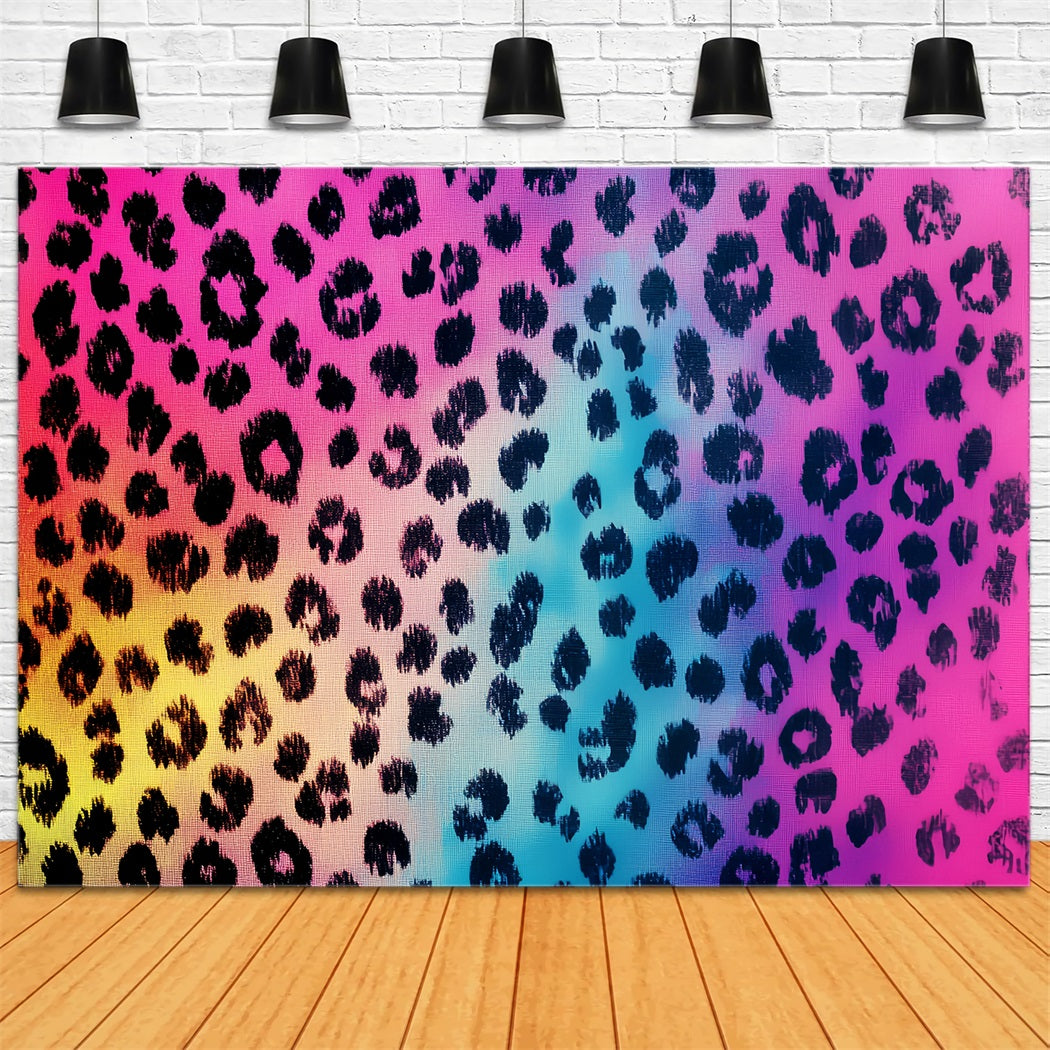 Cool Backdrops Rainbow Leopard Print Pattern Abstract Backdrops Photography CSH58-192