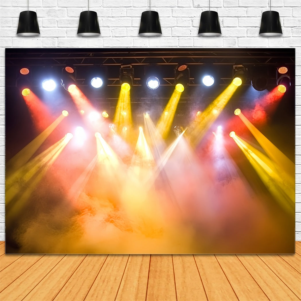 Spotlight Fotohintergrund Goldener Rauch und Spotlight Strahlen CSH58-242